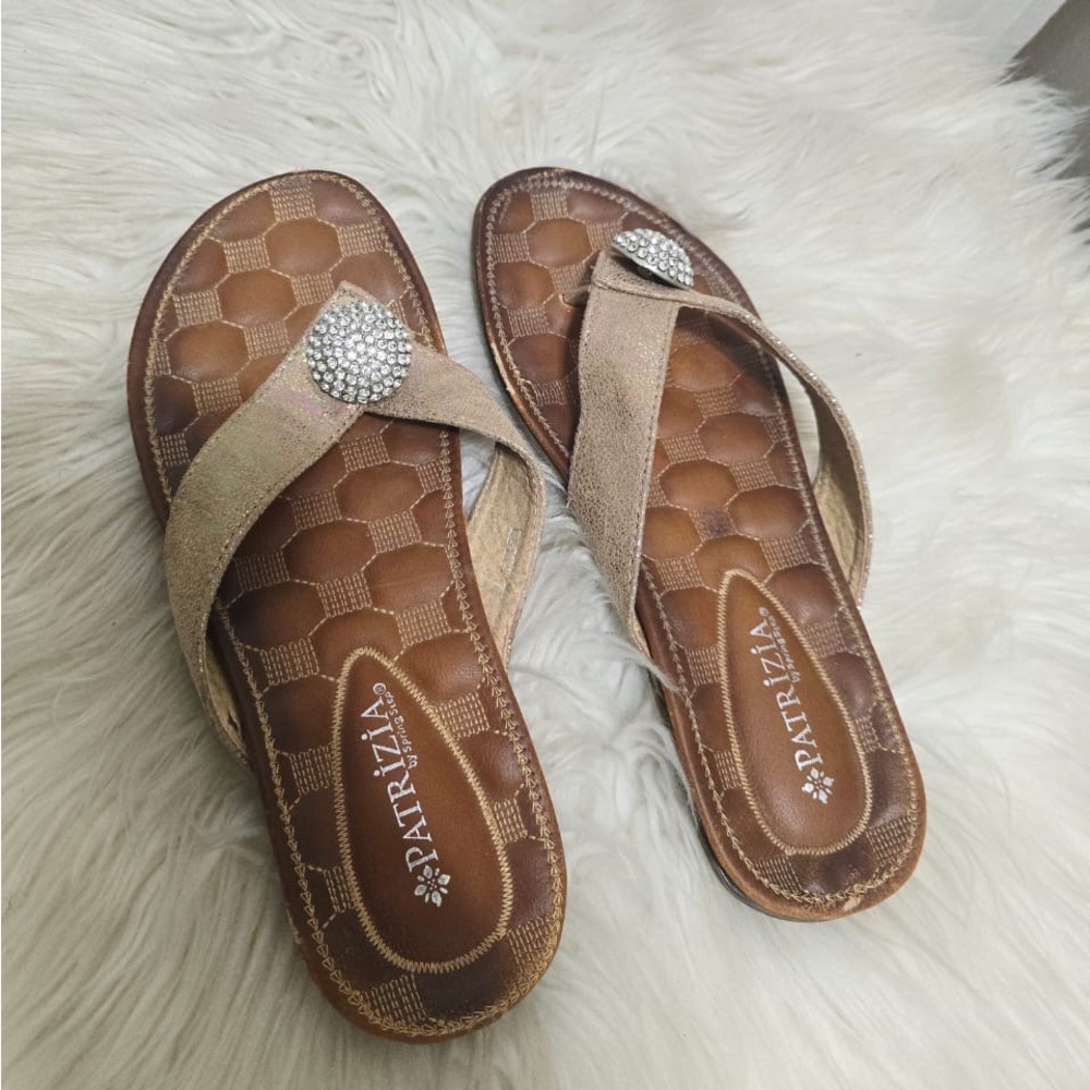 Patrizia by Spring Step jeweled thong sandals.